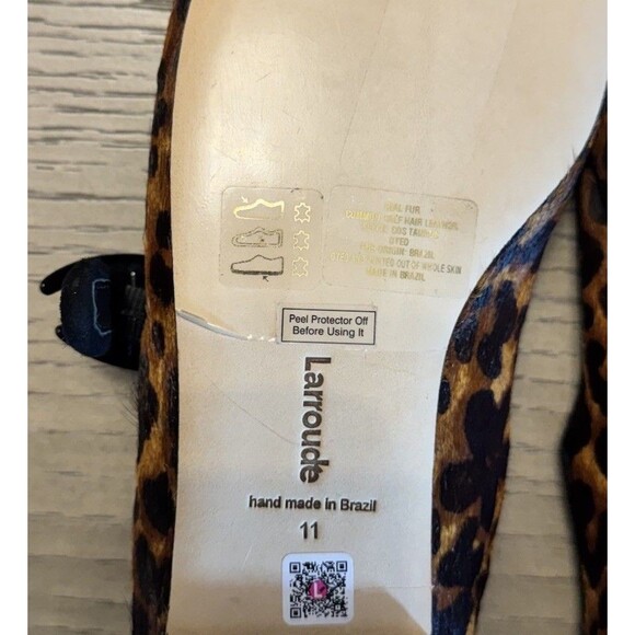 Samara Foldable Ballet Flat in Leopard Calf Hair LARROUDE Verona Ballet Flat in Leopard Print Calf Hair. Size 11